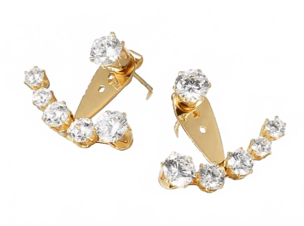 NEW KATIE RAE COLLECTION women's finn ear jacket earrings in gold